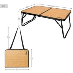 AKTIVE - Table De Camping Pliante Effet Bambou, 60x40x25 Cm -Regatta Promos Boutique aktive table de camping pliante effet bambou 60x40x25 cm 3