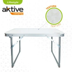 AKTIVE - Table Pliante . Table Basse Blanche En Aluminium - 40x60x40 Cm -Regatta Promos Boutique aktive table pliante table basse blanche en aluminium 40x60x40 cm 2