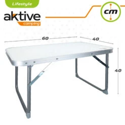 AKTIVE - Table Pliante . Table Basse Blanche En Aluminium - 40x60x40 Cm -Regatta Promos Boutique aktive table pliante table basse blanche en aluminium 40x60x40 cm 3