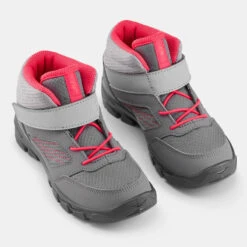 Quechua Chaussures De Randonnée Enfant Avec Scratch MH100 Mid Grise Rose Du 24 AU 34 -Regatta Promos Boutique chaussures de randonnee enfant avec scratch mh100 mid grise rose du 24 au 34 3