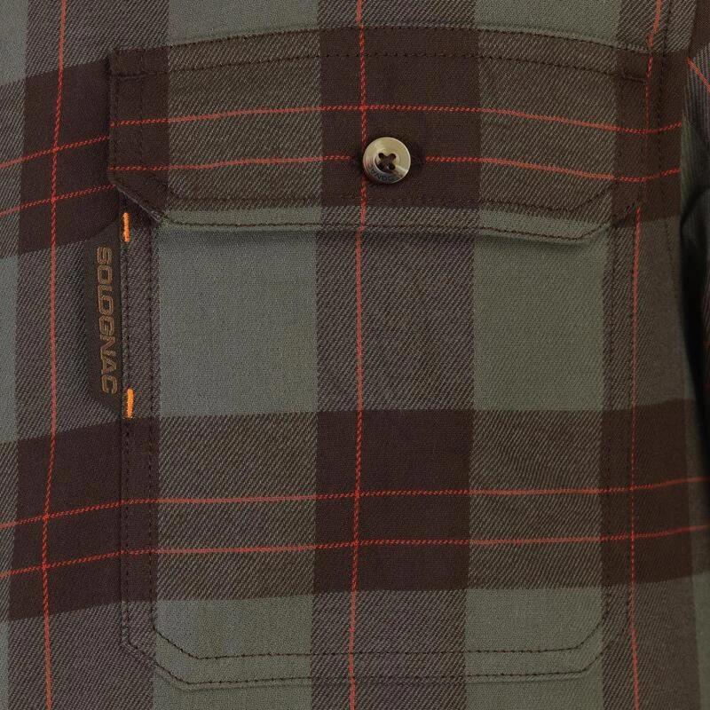Chemise Manches Longues Chasse Coton Chaude Homme - 500 Carreaux Vert 7 Chemise Manches Longues Chasse Coton Chaude Homme - 500 Carreaux Vert – Image 7