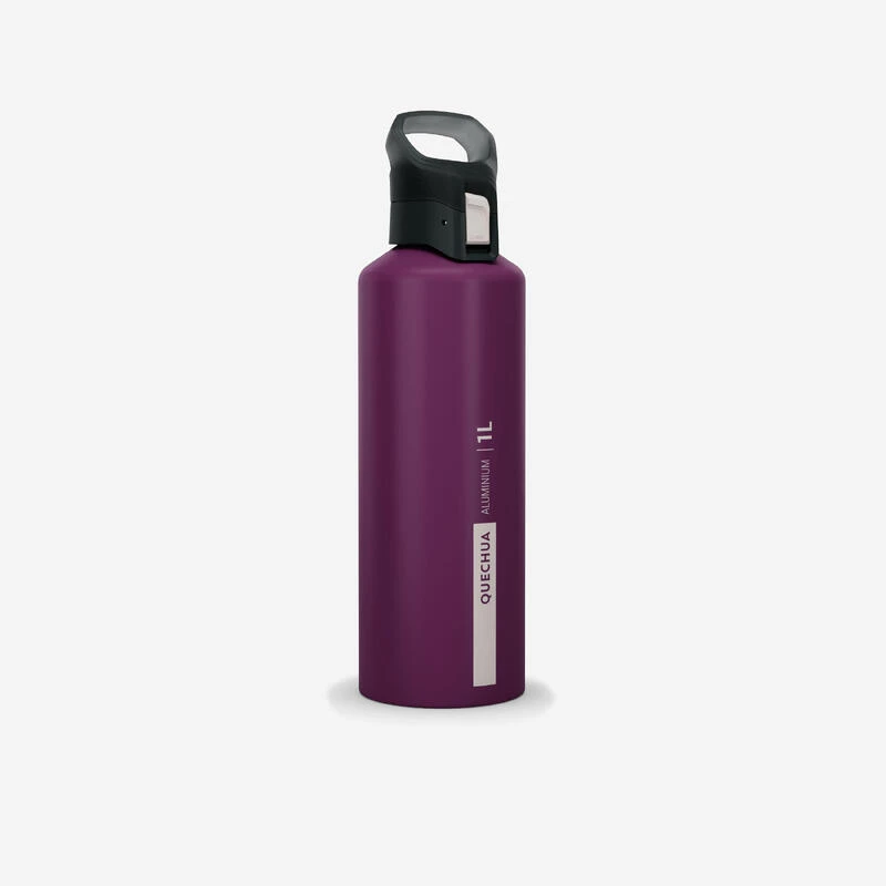 Quechua Gourde Alu 1L Avec Bouchon à Ouverture Rapide Pour La Randonnée - Violet 1 Quechua Gourde Alu 1L Avec Bouchon à Ouverture Rapide Pour La Randonnée - Violet