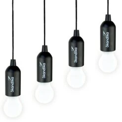 Lampe De Camping Skandika Narvik | Set De 4 Lampes LED, Pull Light, Ă Piles