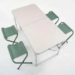 Quechua TABLE DE CAMPING PLIANTE - 4 TABOURETS - 4 À 6 PERSONNES -Regatta Promos Boutique table de camping pliante 4 tabourets 4 a 6 personnes 4