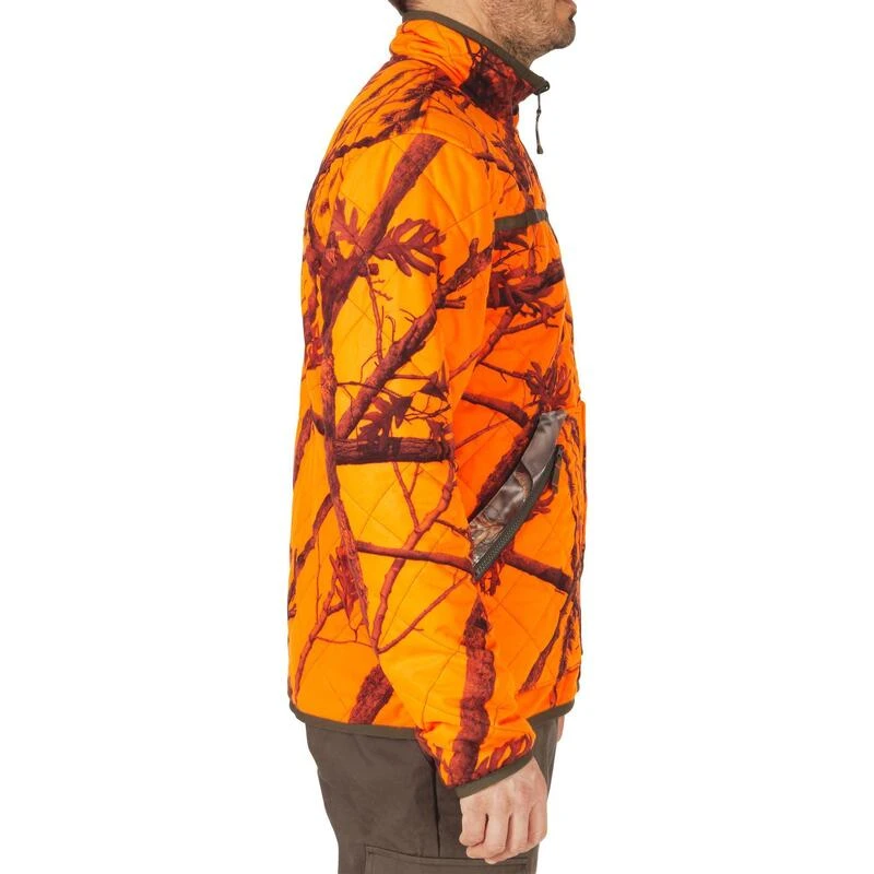 VESTE CHASSE REVERSIBLE SILENCIEUSE CAMOUFLAGE/CAMOUFLAGE FLUO 4 VESTE CHASSE REVERSIBLE SILENCIEUSE CAMOUFLAGE/CAMOUFLAGE FLUO – Image 4