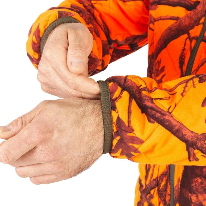 VESTE CHASSE REVERSIBLE SILENCIEUSE CAMOUFLAGE/CAMOUFLAGE FLUO 5 VESTE CHASSE REVERSIBLE SILENCIEUSE CAMOUFLAGE/CAMOUFLAGE FLUO – Image 5